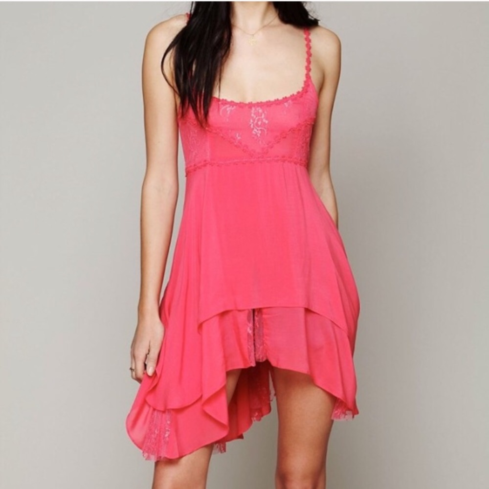 SUPER RARE ROSE Pieced Lace Slip by Free People
